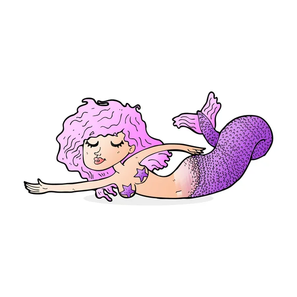 Krásná mořská panna kreslený — Stockový vektor