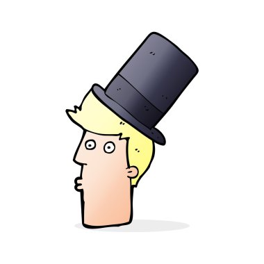 çizgi adam giyen üst şapka