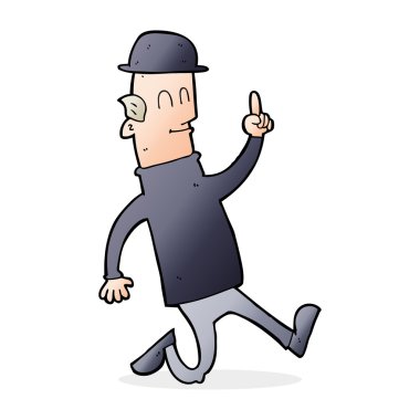 çizgi film adam giyen melon şapka