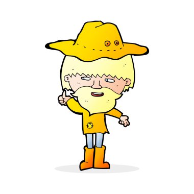 Çizgi filmci şapkalı adam