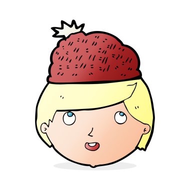 çizgi film adam giyen kış şapka