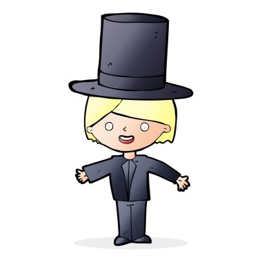 Çizgi filmci şapkalı adam