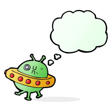 Düşünce baloncuklu çizgi film UFO