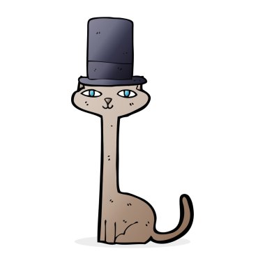 silindir şapkalı kedi çizgi film