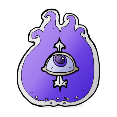 çizgi film alevli göz sembolü