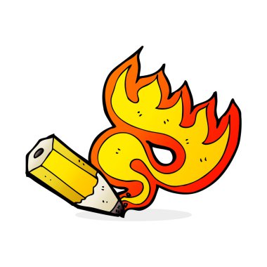 karikatür kırmızı sıcak kurşun kalem