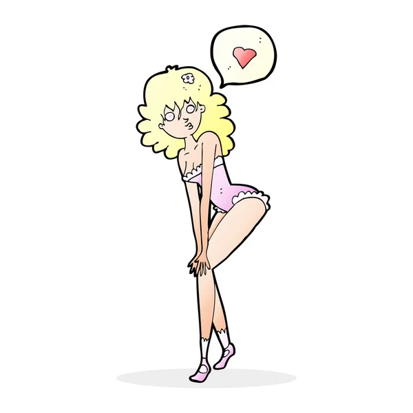 Cartoon Pin Up Frau — Stockvektor