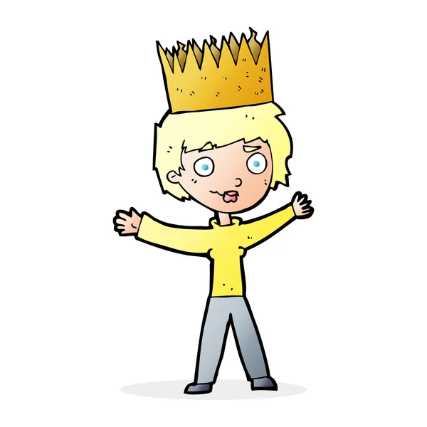 Cartoon person wearing crown — Stock Vector