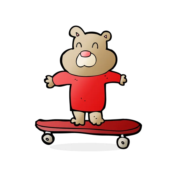 Kreskówka niedźwiedź na deskorolce — Wektor stockowy
