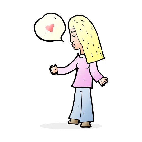 Cartoon vrouw verliefd — Stockvector