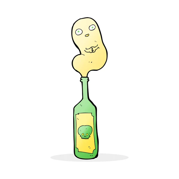 Cartoon geest in fles — Stockvector
