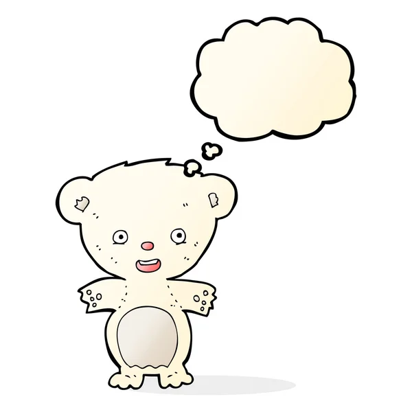 Cartoon-Eisbär mit Gedankenblase — Stockvektor