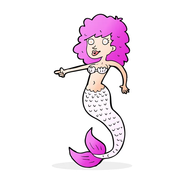 Mořská panna kreslený růžový — Stockový vektor