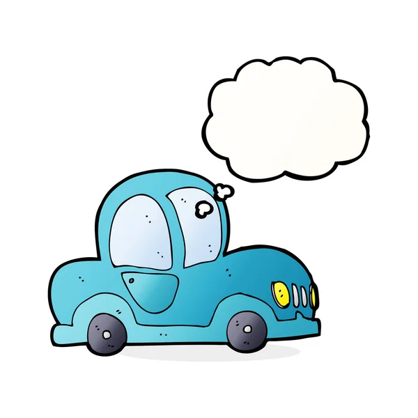 Cartoon Auto mit Gedankenblase — Stockvektor