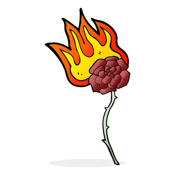 Cartoon brennende Rose — Stockvektor