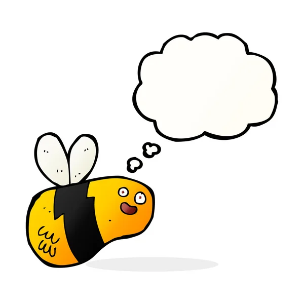 Мультяшная пчела с мыслепузырём — стоковый вектор
