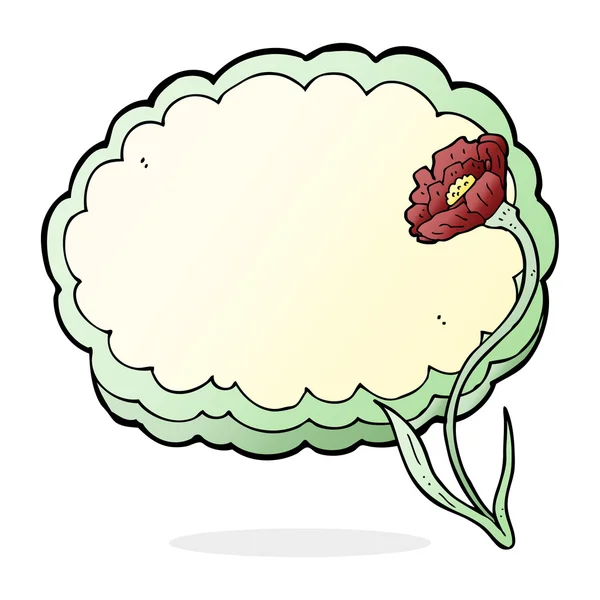 Cartoon-Blume und Wolkenrahmen — Stockvektor