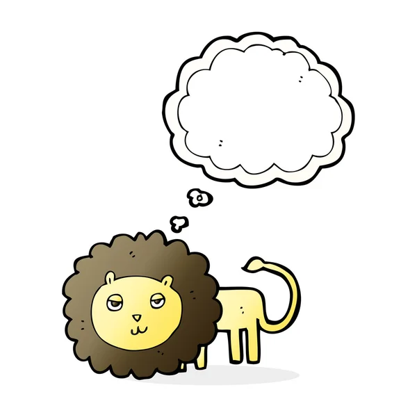 Cartoon lion with thought bubble — Stock Vector