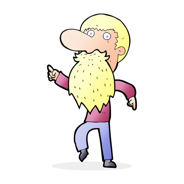 Hombre de dibujos animados con barba falsa — Vector de stock