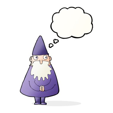 Düşünce baloncuklu çizgi film sihirbazı