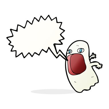 Konuşma balonlu komik karikatür hayaleti