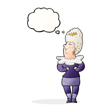 Düşünce kabarcığı olan aristokrat bir kadın.