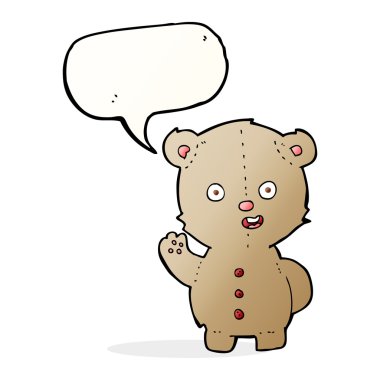 Konuşma baloncuklu çizgi film ayısı