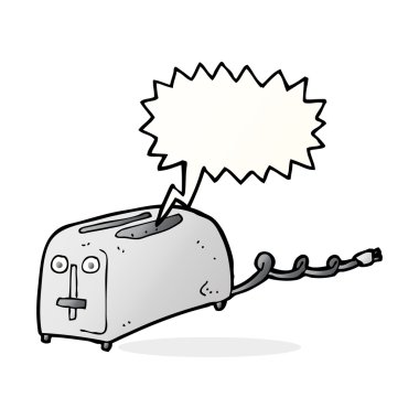 Konuşma baloncuklu çizgi film tost makinesi