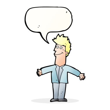 çizgi film mutlu adam konuşma baloncuğu ile