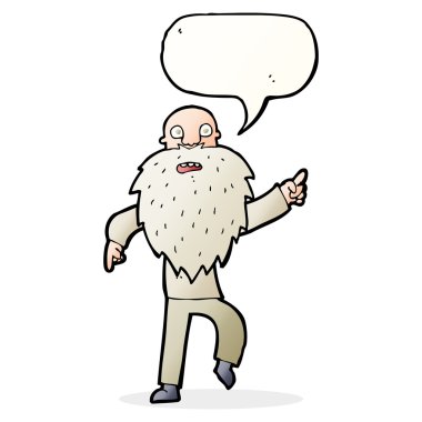 Çizgi film, konuşma balonu olan yaşlı adamı strese sokuyor.