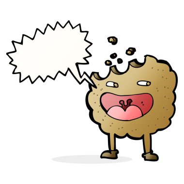 Konuşma balonlu çerez çizgi film karakteri