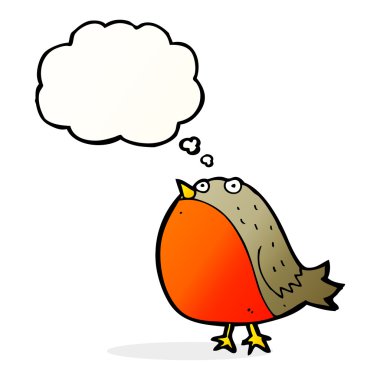 Düşünce baloncuklu çizgi robin