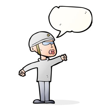 çizgi film güvenlik görevlisi ile konuşma balonu