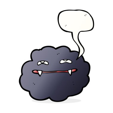 Konuşma baloncuklu çizgi vampir bulutu