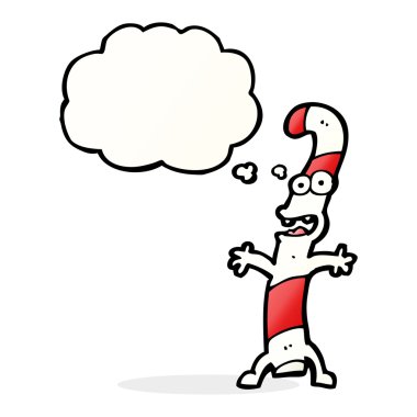 Düşünce baloncuklu şeker kamışı