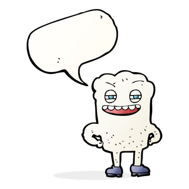 çizgi film mutlu diş konuşma baloncuğu ile