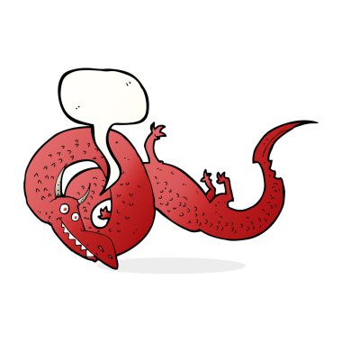 Konuşma balonlu Çin ejderhası.