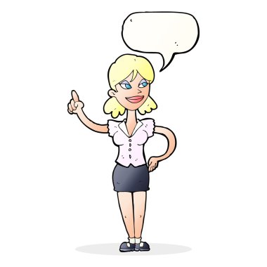 konuşma balonu ile harika fikir kadınla çizgi film