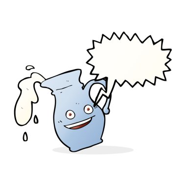 çizgi film süt kabı ile konuşma balonu