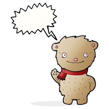 Konuşma baloncuklu çizgi film ayısı