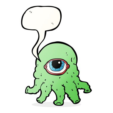 çizgi film uzaylı kafası ile konuşma balonu