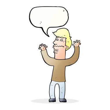 çizgi filmdeki sinirli adam konuşma baloncuğu ile