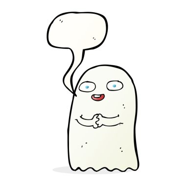 Konuşma balonlu komik karikatür hayaleti