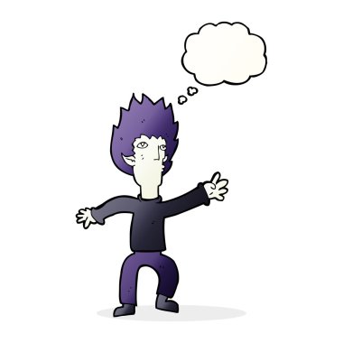 Düşünce baloncuklu çizgi film vampiri