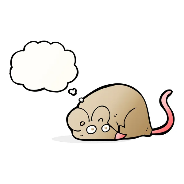 Ποντίκι κινουμένων σχεδίων με φούσκα σκέψης — Διανυσματικό Αρχείο