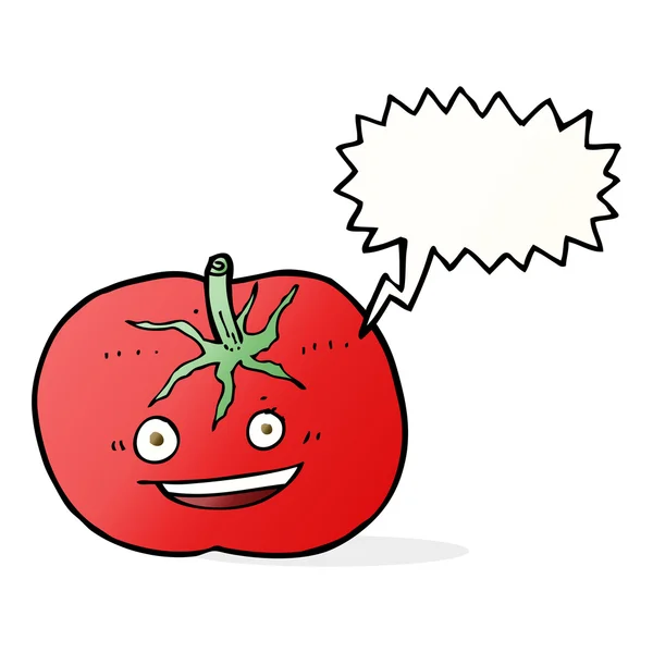 Çizgi film domates ile konuşma balonu — Stok Vektör