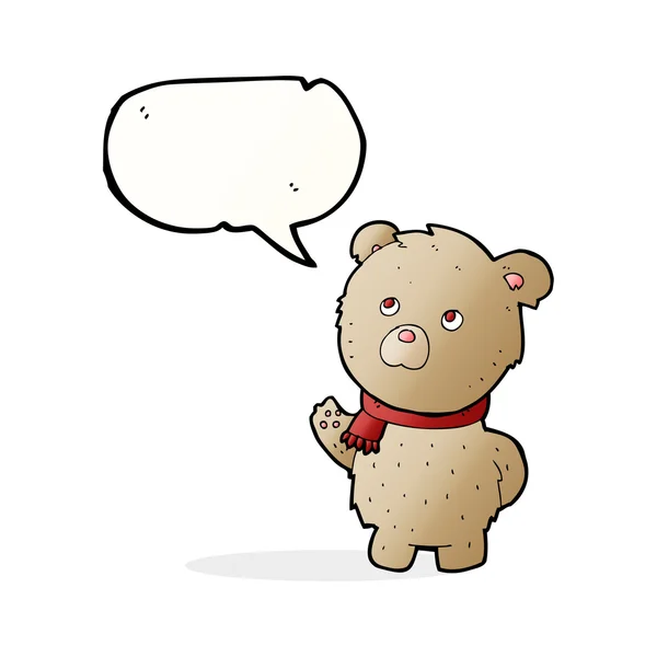 Cartoon teddy bear with speech bubble — Stock Vector