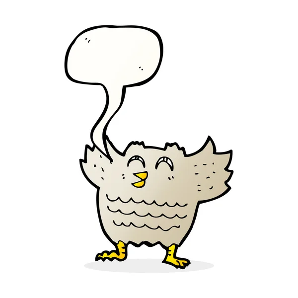 Cartoon owl with speech bubble — Stock Vector