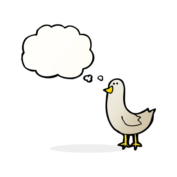 Cartoon bird with thought bubble — Stock Vector