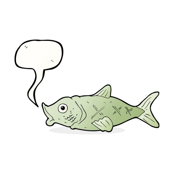 Peces de dibujos animados con burbuja del habla — Vector de stock